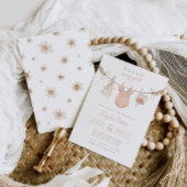 Invitation Baby shower Boho rose pâle pour bébé