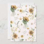 Invitation Baby shower Boho Rustic Little Sunflower Bee (Dos)