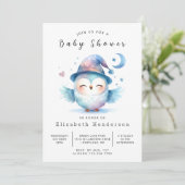 Invitation Baby shower Boho Rustic Owl (Debout devant)