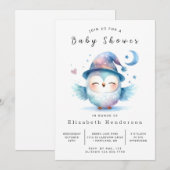 Invitation Baby shower Boho Rustic Owl (Devant / Derrière)