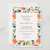 Invitation Baby shower Boho Rustique Orange (Devant)