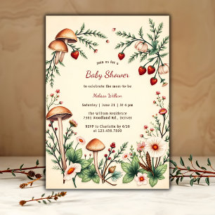Invitation Baby shower Boho Rustique Woodland Nature