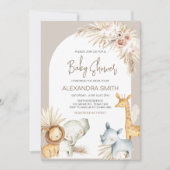 Invitation Baby shower Boho Safari Animaux (Devant)