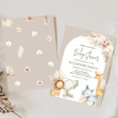 Invitation Baby shower Boho Safari Animaux