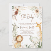 Invitation Baby shower Boho Safari Animaux (Devant)