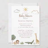 Invitation Baby shower Boho Safari Aquarelle (Devant)