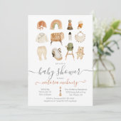 Invitation Baby shower Boho Scandi (Debout devant)