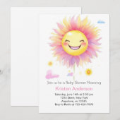 Invitation Baby shower Boho Sun Girl personnalisé (Devant / Derrière)