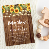 Invitation Baby shower Boho Sunflower String Lights