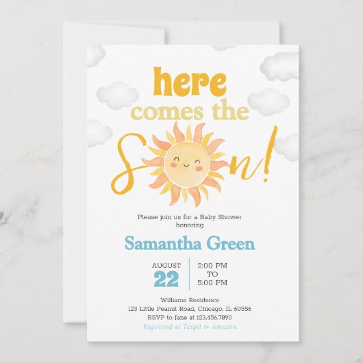 Invitation Baby shower Boho Sunshine (Devant)