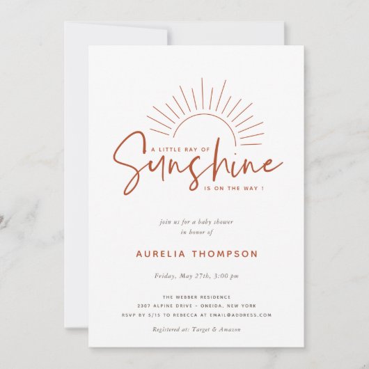 Invitation Baby shower Boho Sunshine (Devant)