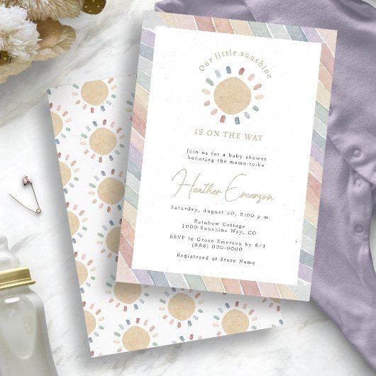 Invitation Baby shower Boho Sunshine