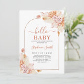 Invitation Baby shower Boho Terracotta (Debout devant)