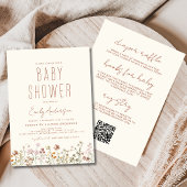 Invitation Baby shower Boho tout en un Fleur sauvage