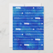 Invitation Baby shower Boho Tribal Blue "Adventure Await" (Dos)