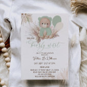 Invitation Baby shower Boho Vert Ours