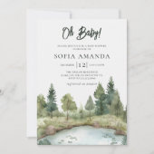 Invitation Baby shower Boho Woodland (Devant)