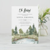 Invitation Baby shower Boho Woodland (Debout devant)