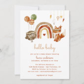 Invitation Baby shower Boho Woodland (Devant)
