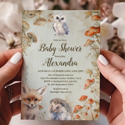 Invitation Baby shower Boho Woodland