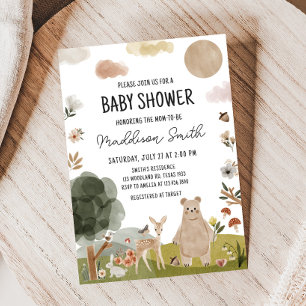 Invitation Baby shower Boho Woodland