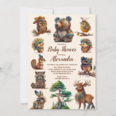 Invitation Baby shower Boho Woodland (Devant)