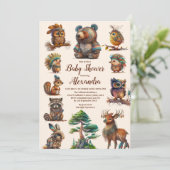Invitation Baby shower Boho Woodland (Debout devant)