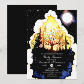 Invitation Baby shower Boho Woodland (Devant / Derrière)