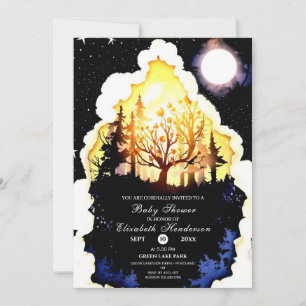 Invitation Baby shower Boho Woodland