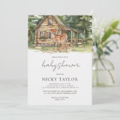 Invitation Baby shower Boho Woodland Animaux (Debout devant)