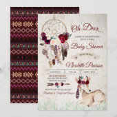 Invitation Baby shower Boho Woodland Dreamcatcher (Devant / Derrière)