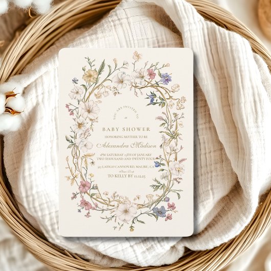 Invitation Baby shower Boho Woodland Fern