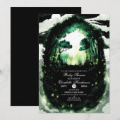 Invitation Baby Shower Bois Aquarelle (Devant / Derrière)