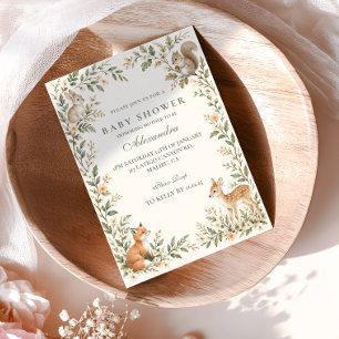 Invitation Baby Shower Bois Botanique