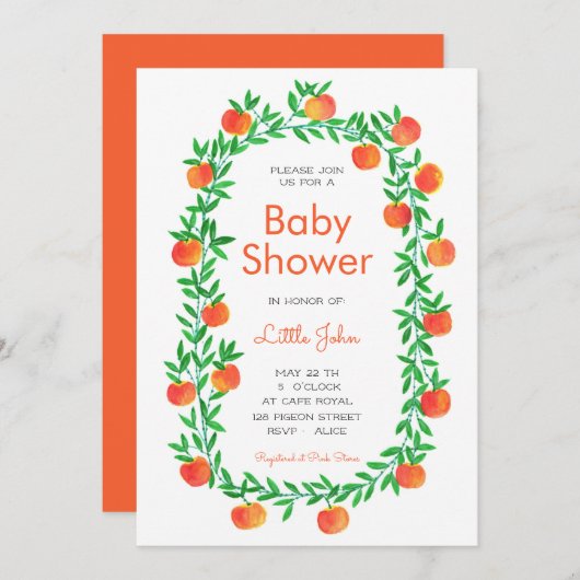 Invitation Baby shower| Bois de Robin d'aquarelle (Devant / Derrière)