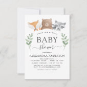 Invitation Baby shower Bois Eucalyptus Vert (Devant)