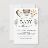 Invitation Baby shower Bois Eucalyptus Vert (Devant)