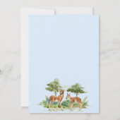 Invitation Baby shower bois forêt animaux cerf bleu (Dos)
