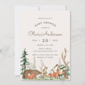 Invitation Baby Shower Bois Rustique d'Hiver (Devant)