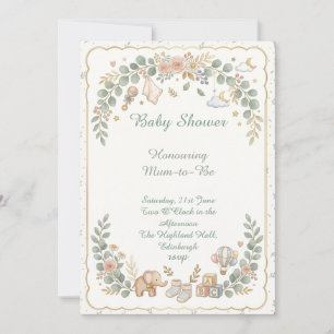 Invitation Baby Shower Bois Vintage