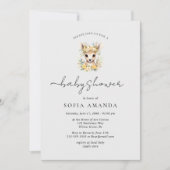 Invitation Baby shower boisé animal de cerfs mignons (Devant)