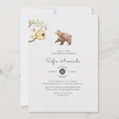 Invitation Baby shower boisé animal de l'ours mou (Devant)