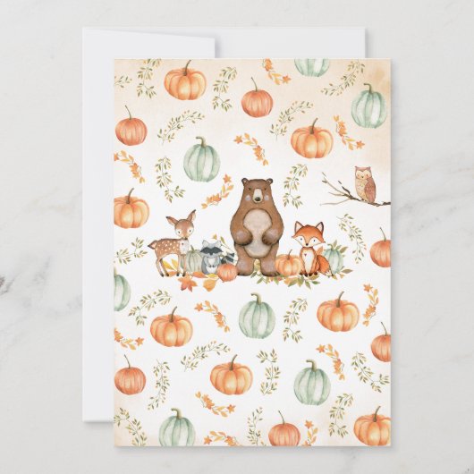 Invitation Baby shower boisé de Boy Fall (Dos)