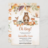 Invitation Baby shower boisé de Boy Fall (Devant / Derrière)