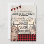 Invitation Baby shower boisé de Buffalo Plaid (Devant)