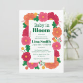 Invitation Baby shower Bold Blooms (Debout devant)