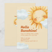Invitation baby shower Bonjour Sunshine (Devant / Derrière)