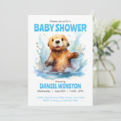 Invitation Baby shower Bonnet de mer dans l'eau Personnalisé (Debout devant)