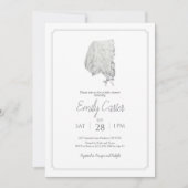 Invitation Baby shower Bonnet Vintage classique po (Devant)