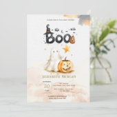 Invitation Baby shower Boo Bow Boo Citrouille de la Chute Cut (Debout devant)